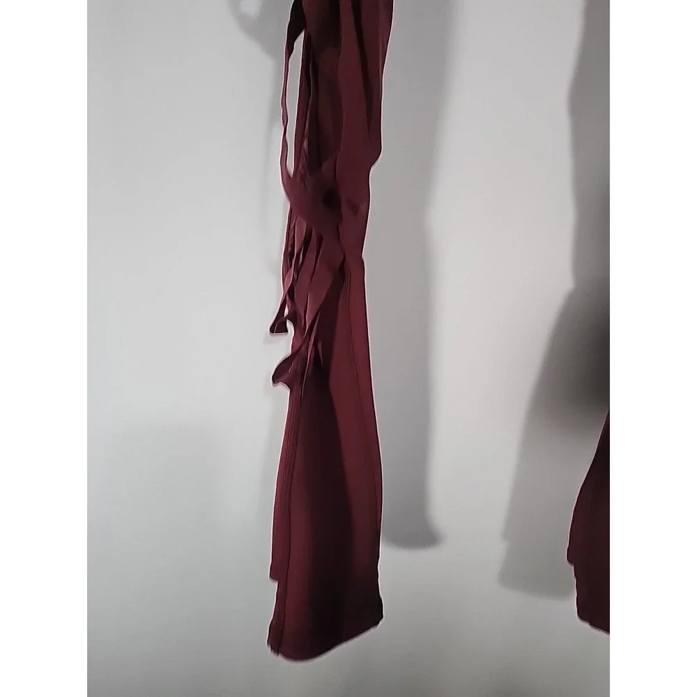 Alo Yoga‎ High Waist Wrapped Stirrup Legging Burgundy Mesh Cutout Womens S